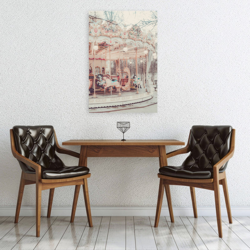 Affiche murale représentant un carrousel parisien onirique et une architecture fantaisiste