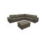 Canapé modulaire à large accoudoirs en cuir assorti-130919530