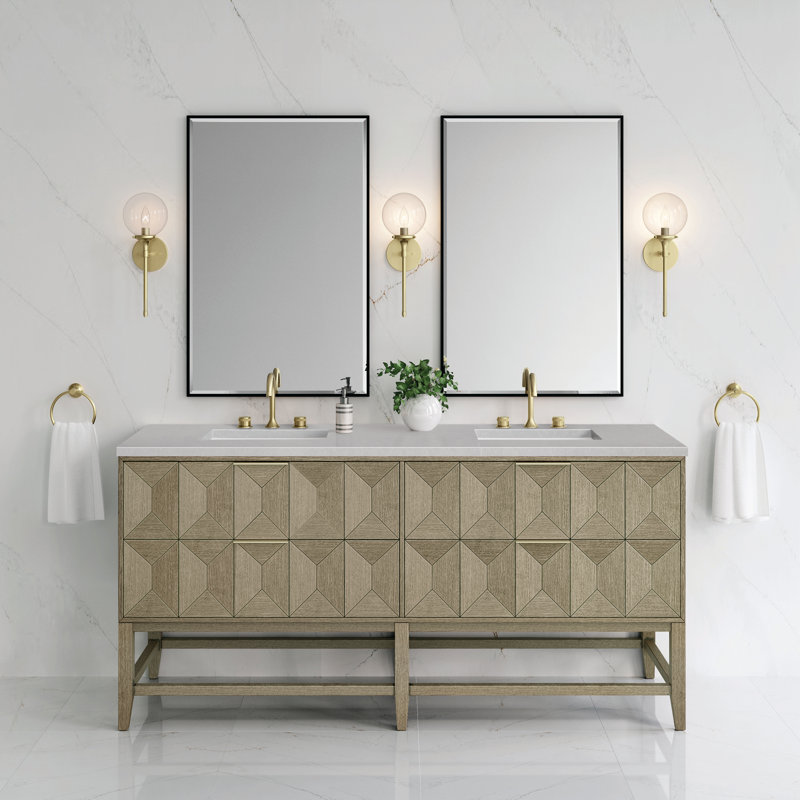 Emmeline 72'' W Double Vanity, Charcoal Soapstone, 8" Widespread