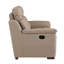Fauteuil en cuir beige avec support lombaire - Fauteuil inclinable en bois dur séché au four beige, confort