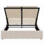 Lit de rangement hydraulique beige pour une chambre à coucher confortable avec plateforme rembourrée