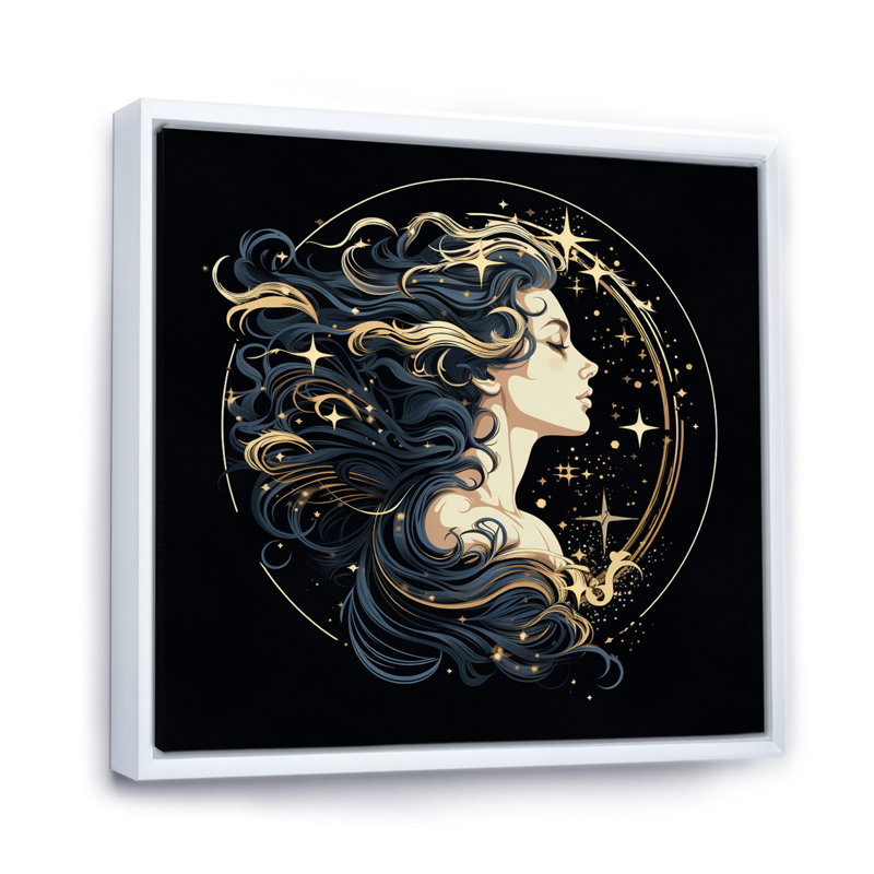 Astrologique Stargazer I, H 16 po x l 16 po x P 1 po, Cadre flottant blanc