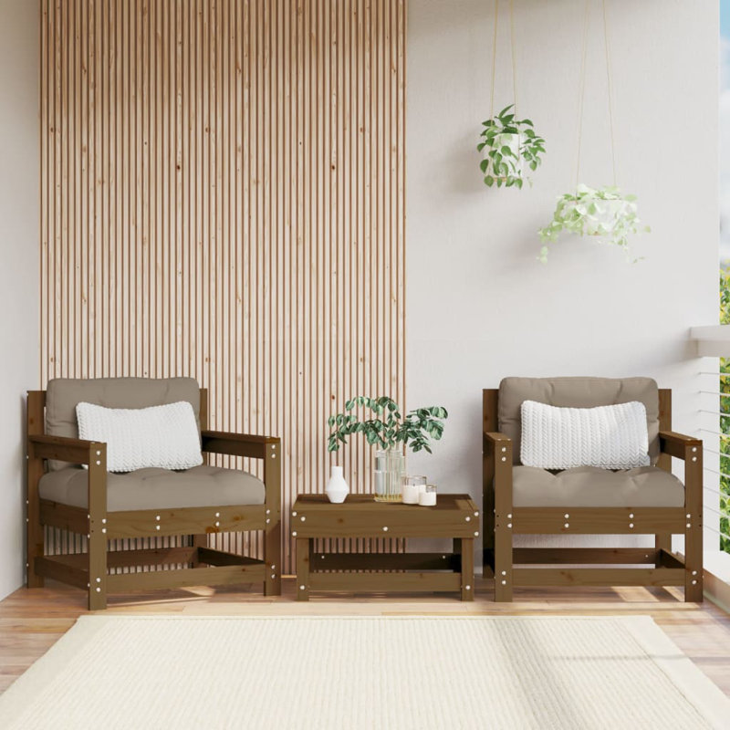 Ogie Outdoor Lounge Chair, Honey Brown