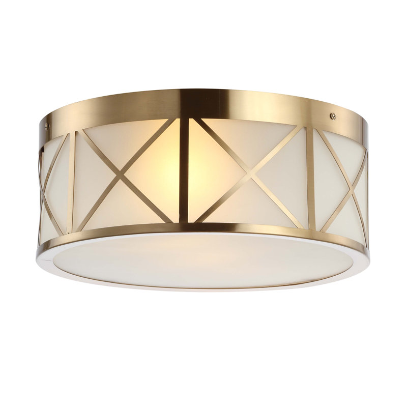 Plafonnier encastré tambour 2 lumières Baity, H 6,5 po x l 15 po x P 15 po