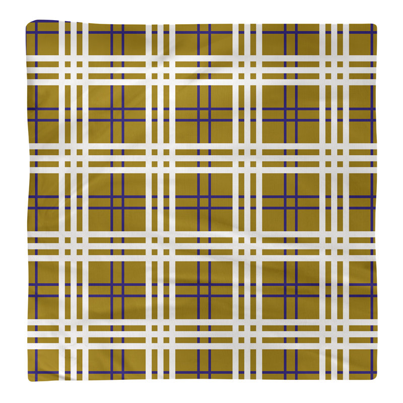 Plaid Square Napkin, 22" L x 22" W, Cotton, Purple/Metallic Gold/White