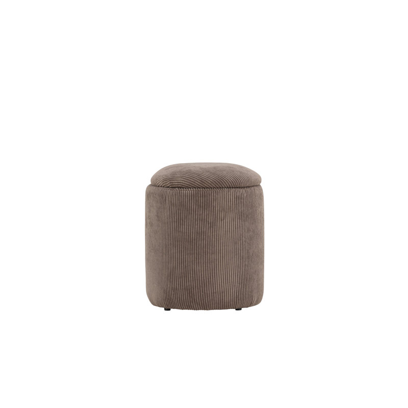 Saeger 32cm Wide Pouf Ottoman, Brown Polyester