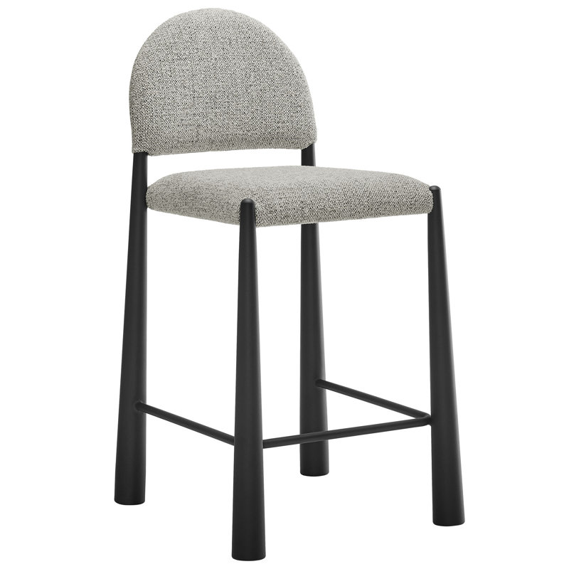 Hayley Upholstered Fabric Counter Stool, Black, Camel