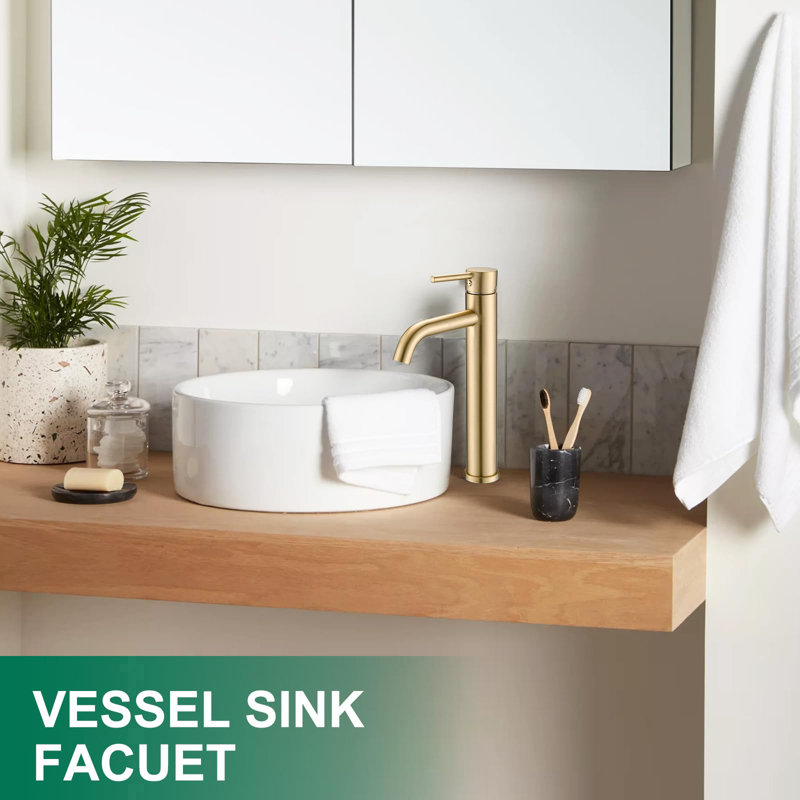 Single-Hole Single-handle Bathroom Faucet, Brushed Gold