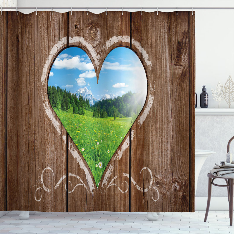 Shower Curtain with Hooks Included, 70" H x 69" W