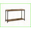 Table basse Lantana de style industriel rustique avec finition miel antique et rangement
