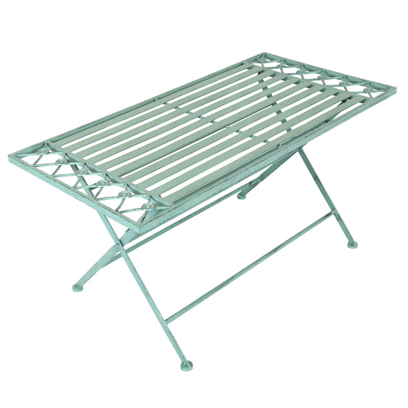 Rodriguez Folding Wrought Iron Coffee Table