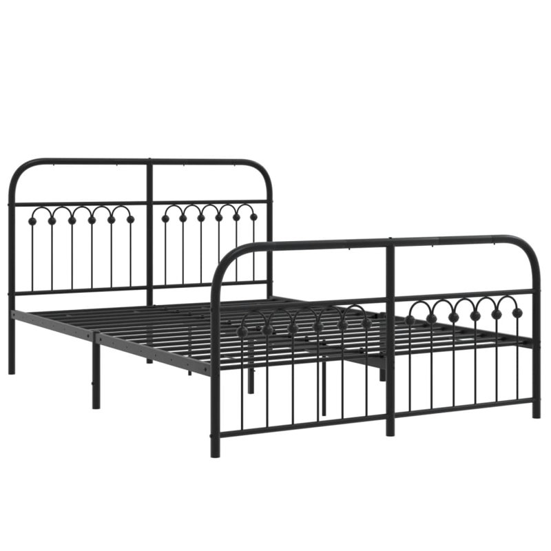 Lantremange Metal Bed, Black, 100cm H x 219cm W x 187cm D