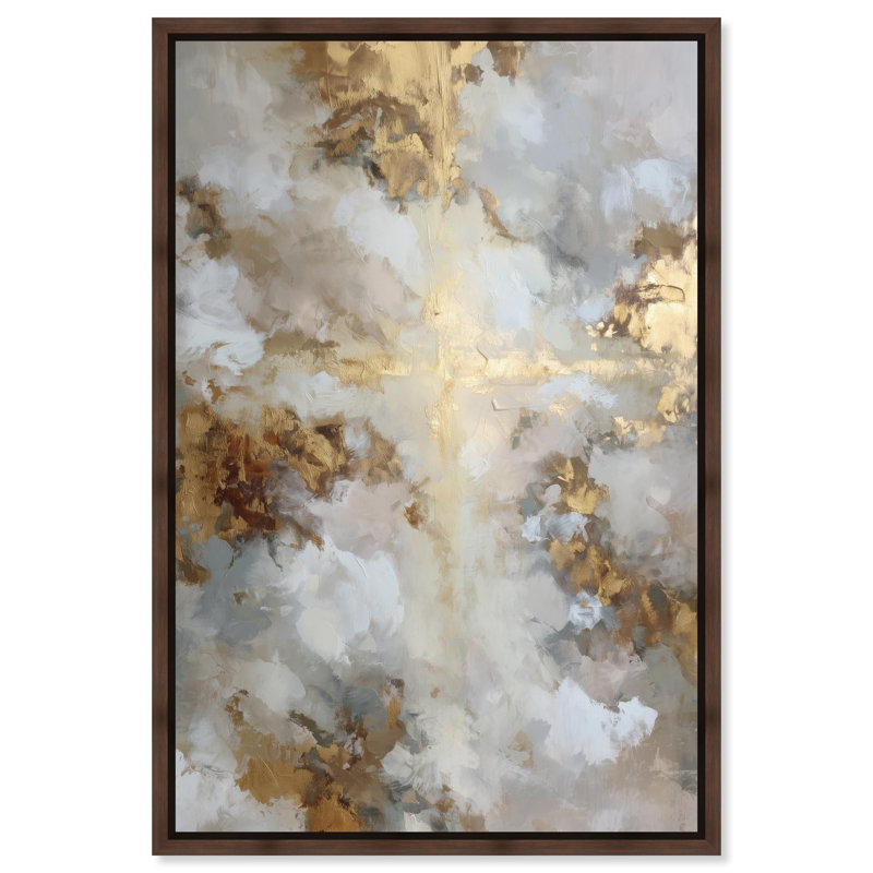 Tableau religieux « Nuages ​​​​de prière » encadré sur toile, par Art Remedy, cadre en noyer, 10 x 15 pouces, 16"H x 11"W