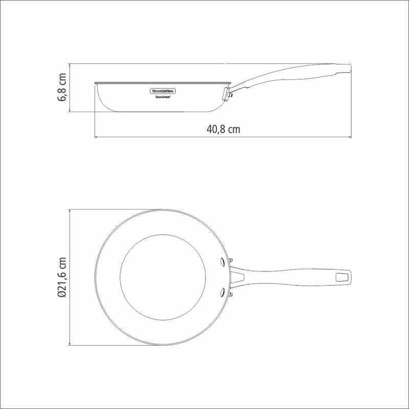 Tramontina Grano 3-Ply Stainless Steel Frying Pan, 20cm