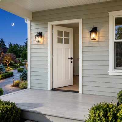 36" x 80" Fiberglass Front Door With Clear Glass Contemporary Entry Door (No door handle)