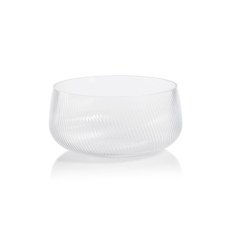Chadwell Rippled Glass Bowl, 5" H x 10.75" W