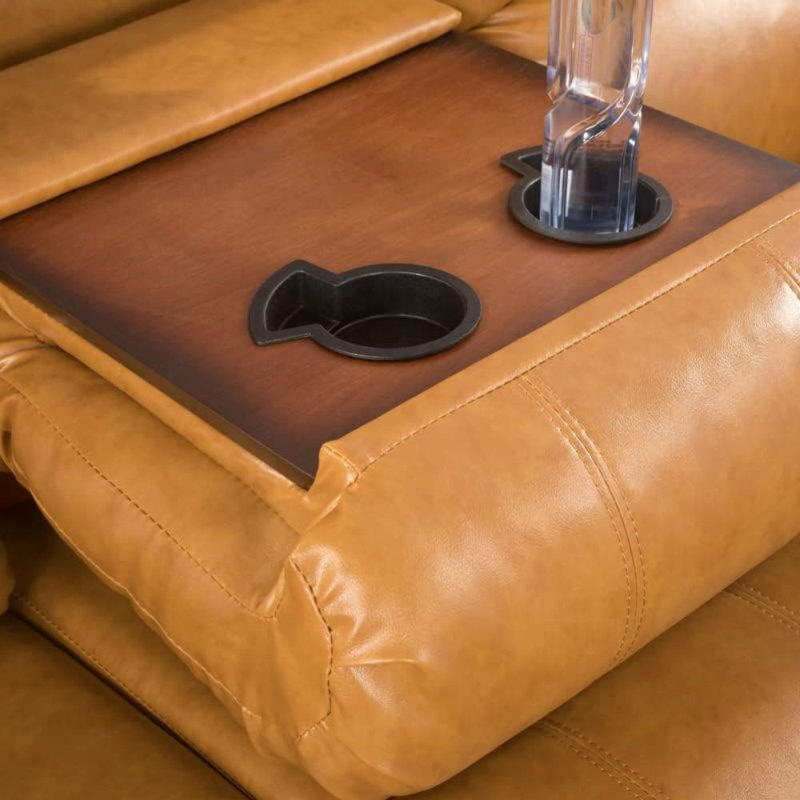 Lysi Faux Leather Recliner, Ginger Faux Leather