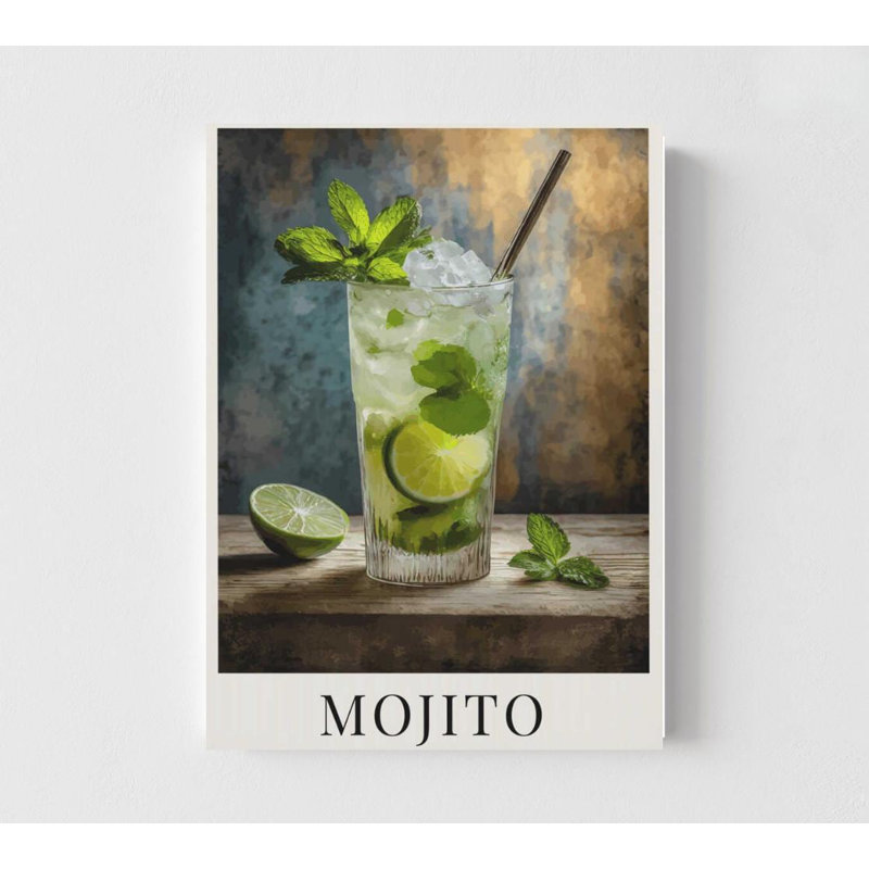 Mojito Cocktail, reproduction d'art moderne, H 40 po x l 30 po, Impression sans cadre, Ne s’applique pas
