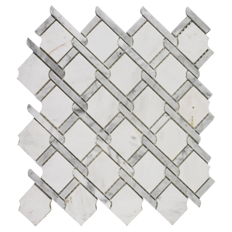 Medallion Marble Mosaic 12" x 12" Wall & Floor Tile, Gray