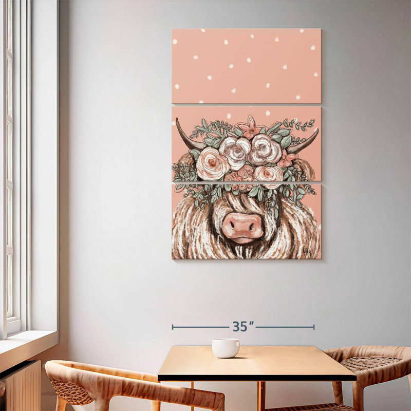 Brampt Boho Cow I, 65'' H x 42'' W