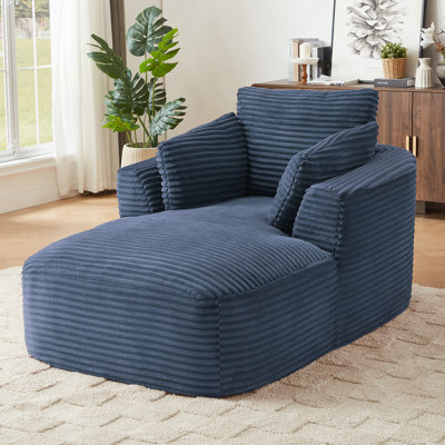Oversized Corduroy Chaise Lounge Chair, Comfy Modern Sofa with No Assembly, Perfect for Living Room and Dorm