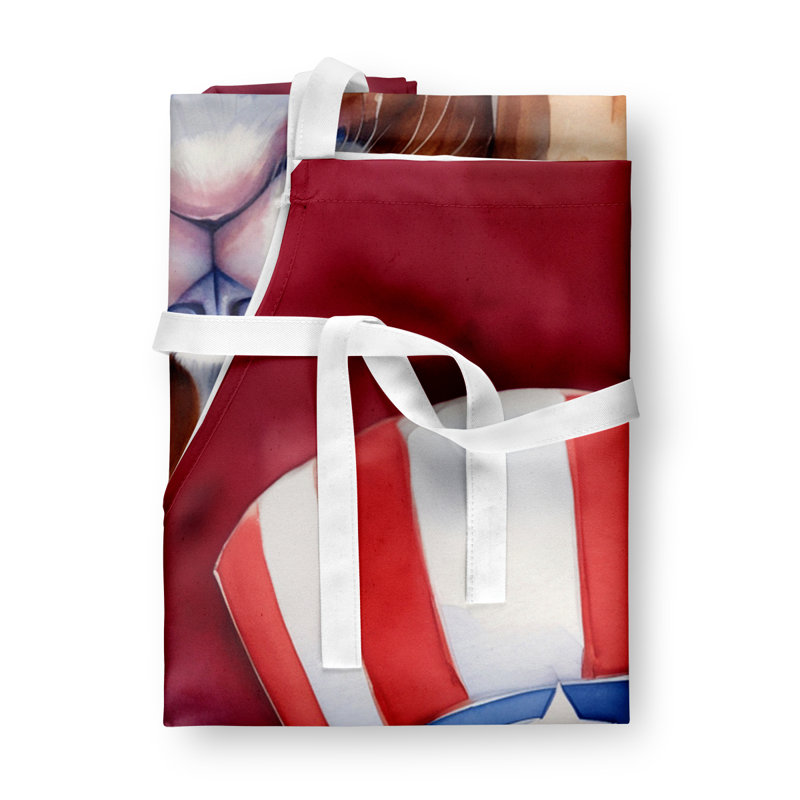 Patriotic American Apron, Brown Japanese Chin