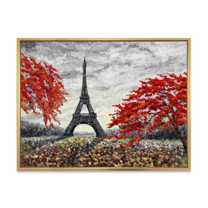 «Paris Eiffel Tower In Beau Fitul Summer V», reproduction sur toile flottante, H 30 po x l 40 po x P 1,5 po