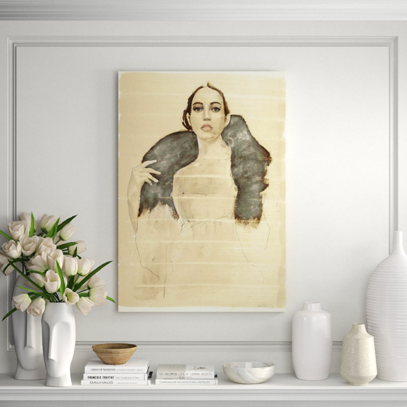 Study - Winter Bloom Print by Sarah Atkinson, Glass Coat, 43" H x 30" W x 1.5" D