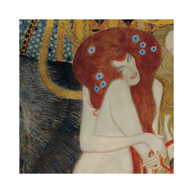 Beethoven Frieze, Square Detail by Gustav Klimt - Wrapped Canvas Painting, 30.48 cm H x 30.48 cm W