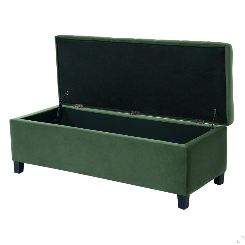 Banc rembourré avec rangement, repose-pieds, banc d'entrée, repose-pieds pour la chambre à coucher, vert rétro, 300 lb