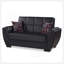 Causeuse convertible rembourrée avec rangement, polyuréthane noir-940808394