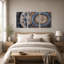 Ensemble de 3 toiles bleues et brunes-386047173