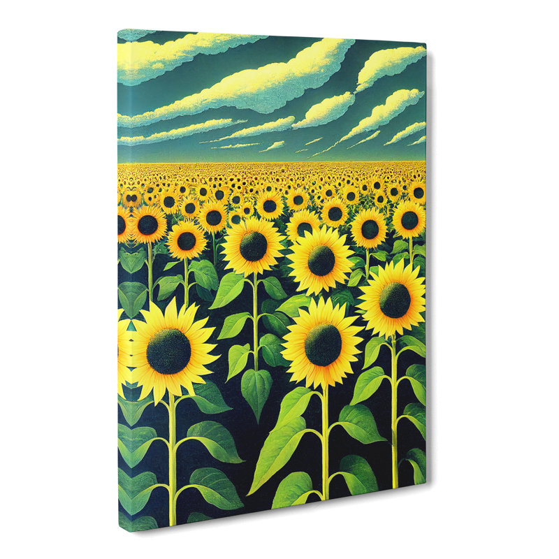 Dag Sunflower Field - Wrapped Canvas, 50cm H x 35cm W x 3cm D
