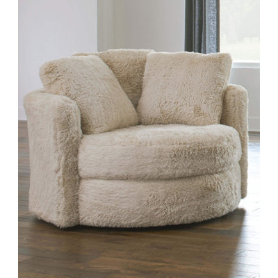49.4" W Contemporary Chair, Cream/Beige