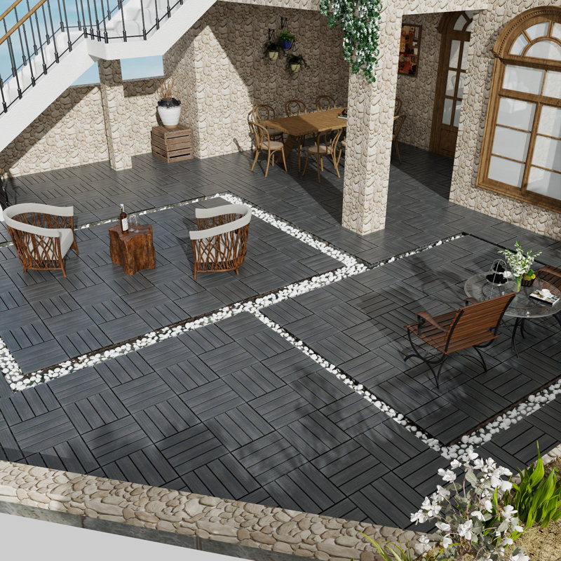 Paquet de tuiles de patio pour terrasse de 22 WPC