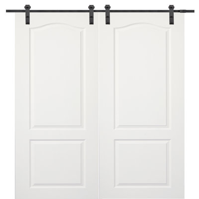 64'' x 80'' Solid + Manufactured Wood Paneled without Installation Hardware Kit Barn Door