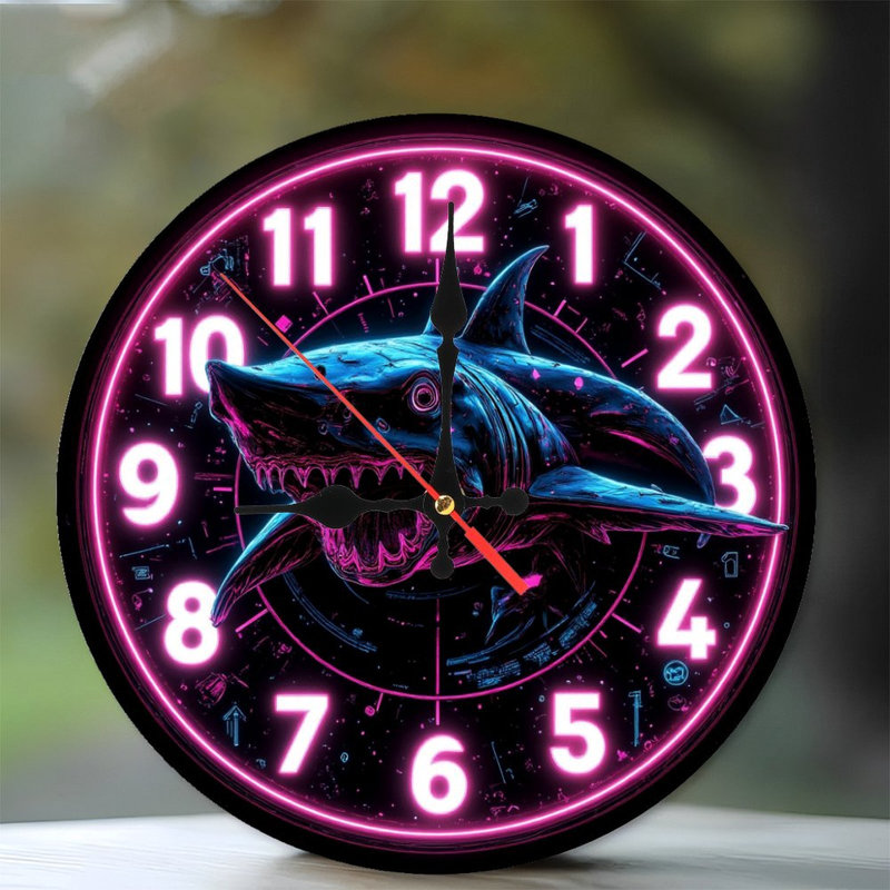 Shark Neon Wall Clock