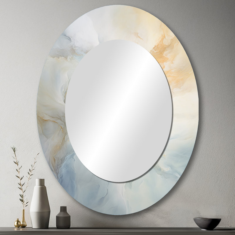 Miroir mural ovale blanc Clouds Charm, 43 po x 33 po