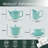 11 Piece Mint Green Ceramic Tea Set-628207393