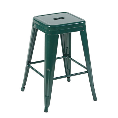 24 tabourets de bar en métal sans dossier de 24 pouces, de 4, assemblage facile, espace pour îlot de cuisine, salle à manger - imperméable et déformable - matériau détachable, structure robuste