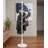 White Beech Wood Vertical Coat Rack, Tree-Shaped Design 9 Hooks, 3 Height Adjustments For Multi-Places-819277256