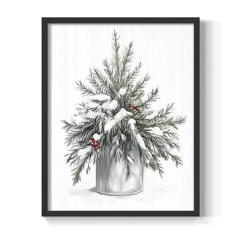 «Christmas Holiday Art DCCCLxxIV», reproduction d'art encadrée - bois massif, Noir, noir, noir, noir, H 21 po x l 17 po