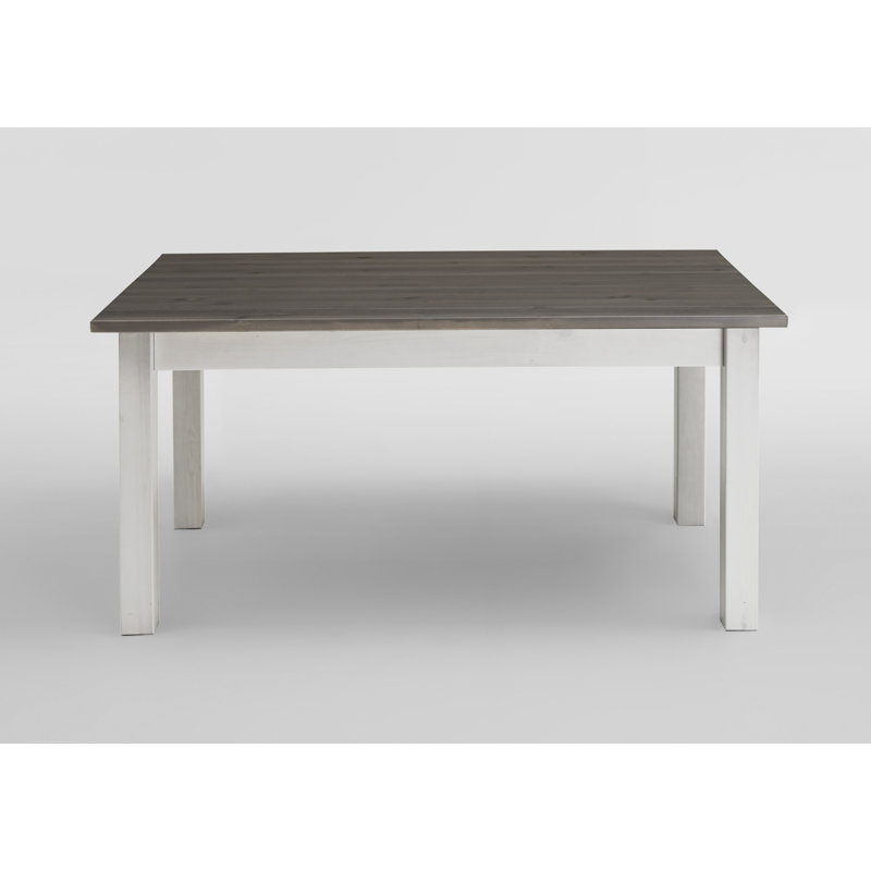 Pine Solid Wood Dining Table, White/Grey, 78cm H x 120cm L x 78cm W
