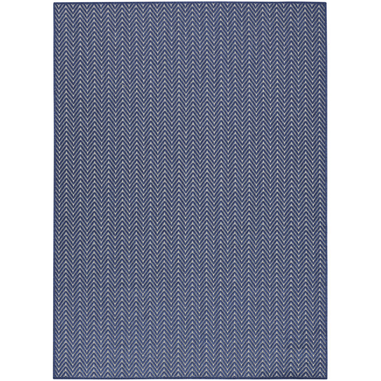 Ebern Designs Remmie Navy Modern Indoor/Outdoor Rug & Reviews | Wayfair