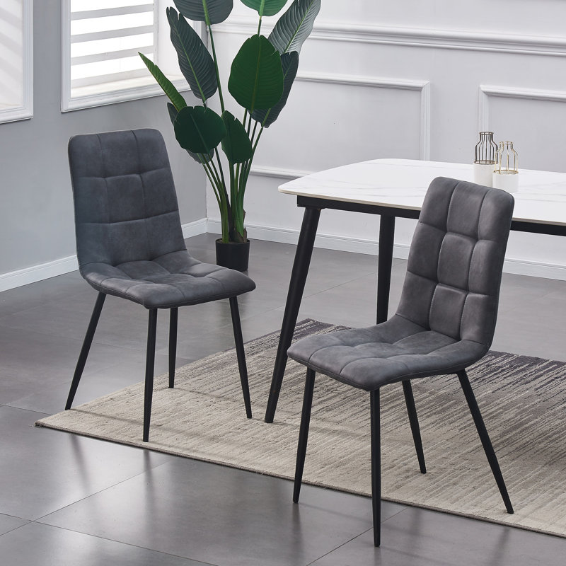 Aliasa Upholstered Side Chair, Dark Grey