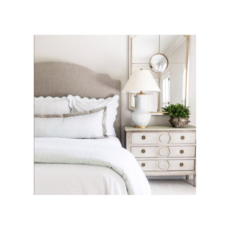 Tulip Flat Wall Mirror, White/Gold Leaf