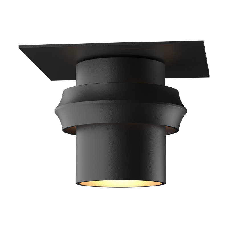 Plafonnier semi-encastré d'extérieur à 1 ampoule Twilight, Noir, H 6,8 po x l 9 po x P 9 po