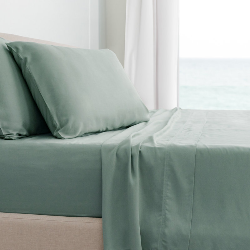 Rayon Twill Sheet Set, Tahitian Breeze, Queen Sheet Set + 1 Fitted Sheet + 1 Pillowcases