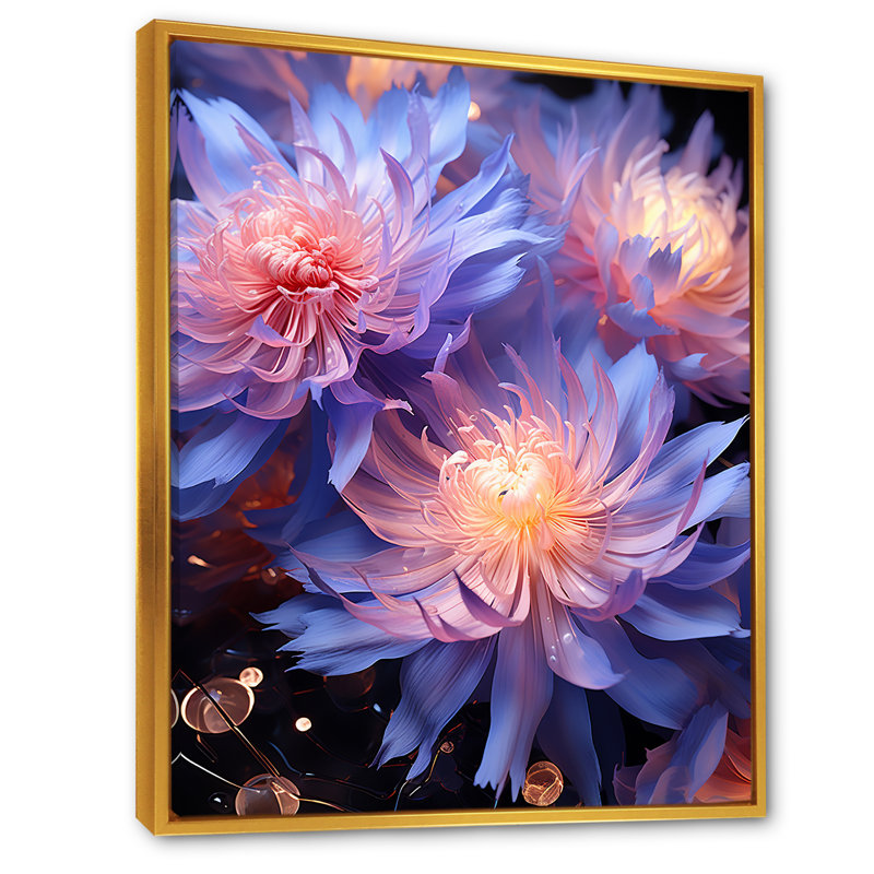 Impression sur toile Dreamy Mauve, Cadre flottant doré, H 40 po x l 30 po x P 1,5 po