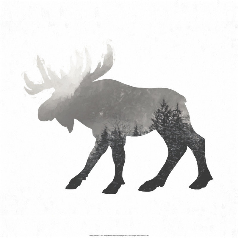Forest Moose - Wrapped Canvas Print, 76cm H x 76cm W x 3.8cm D
